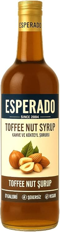 ESPERADO Şekersiz (SUGAR FREE) Toffnut Aromalı Kahve & Kokteyl Şurubu - 750 ml