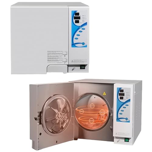 Lucky Dental TM-XB20J High Pressure Steam Sterilizer, Autoclave, 20L, Large Capacity, Overheating Overpressure Automatic Protection, Semi-Automatic, Numerical Display, Pressure Gauge, Stainless Steel, Lab Equipment, Laboratory Equipment