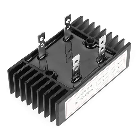 Bridge Rectifier, 100A Amp 1600V Voltage 2-Phase Diode Bridge Rectifier High Power Black