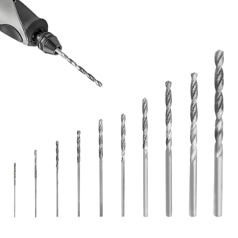 10Pcs Twist Hand Drill Bits Set, HSS Tipped Twist Drill Bit Set