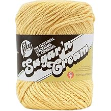 Lily Sugar 'N Cream The Original Solid Yarn, 2.5oz, Medium 4 Gauge, 100% Cotton - Country Yellow - Machine Wash & Dry