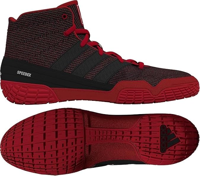 adidas Mens SpeedEx Wrestling Shoes, Red/Black/Silver, 11.5