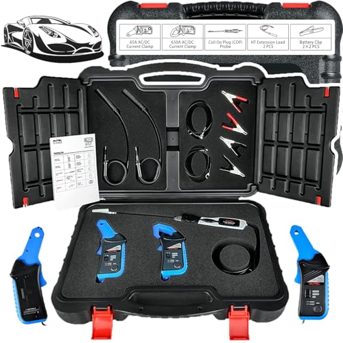 Autel MaxiSys MSOAK Oscilloscope Accessory Kit, Work w Autel Scanner Ultra S2 Ultra MS919 S2 MS919 MP408, 65A 650A ACDC Current Clamp, Coil On Plug Probe, HT Extension Lead, 22pcs Battery Clip