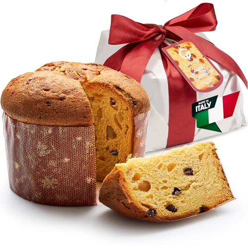 Gusta Panettone Italian Cake - Traditional Christmas Cake - Premium Classic Fresh Gourmet Delicacy - Imported from Italy & Family Owned - Christmas Italian Bread Loaf - 26.45oz