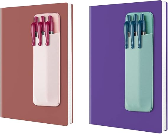 Epessa Stick-On Pen Holder for Notebook (Pink + Green)