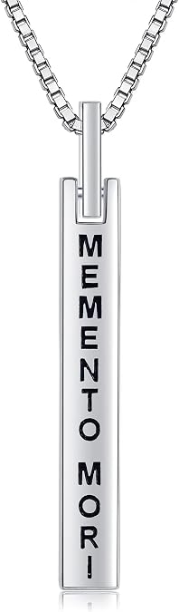 YAFEINI Memento Mori Necklace 925 Sterling Silver Memento Mori Pendant Jewelry For Men