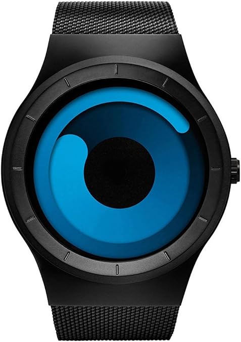 Unqiue Unisex Eddies Concept Aurora Watch Round Dial Analog Quartz Wristwatch Couple Watch