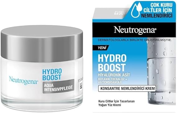 Neutrogena Hydro Boost Water Jel Nemlendirici Normal Ciltler için 50 ml— Hyalüronik asit içeren, tüm cilt tipleri için nemlendirici krem — Taze ve ışıltılı bir görünüm için nemlendirici jel