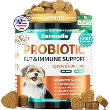 Probiotics for Dogs, Dog Probiotics for Yeast, Itchy Skin and Itchy Ears, Allergies, Immunity, Dog Gut Health Probiotic for Digestive Enzymes & Prebiotics for Diarrhea & Gas Relief (Chicken, 200 Chew)