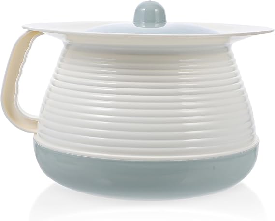 Beavorty Chamber Pot with Lid Portable Chamber Pot for Home and Hospital Use Covered Night Urinal for Adults and Children Easy to Clean 8.07 X 8.07 X 5.31 in 1 Set