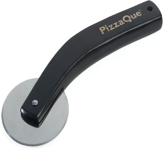 PizzaQue Wood Handled Rolling Pizza Cutter Tool