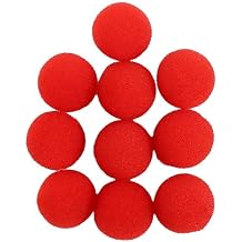 Jowxsx 10Pcs Red Sponge Balls Soft Magic Tool Sponge Balls,Lightweight Mini Street Classical Comedy Trick Props Magic Kits and Accessories Novelty and Gag(2.5cm)