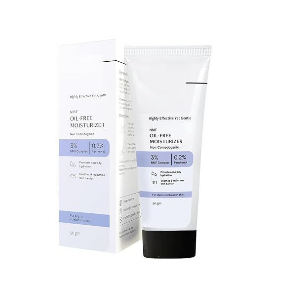 HS Oil-Free Moisturizer For Oily Skin | 3% NMF Complex + 0.2% Panthenol | Lightweight Gel Moisturizer | For Oily to Combination Skin | (50gm)