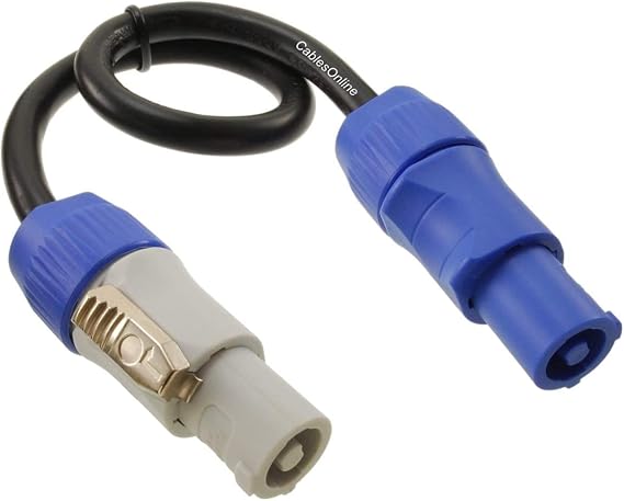 CablesOnline, 1ft. 16AWG Stage Lighting Fixture PowerCon-Compatible Power-Through Jumper Cable, PC-KA601