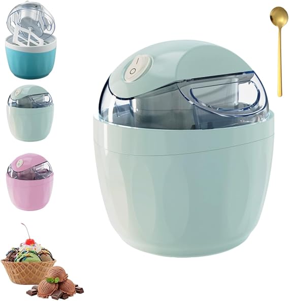 Small Home Mini Ice Cream Maker - 2026 New Electric Personal Gelato & Sorbet Machine, 17oz Electric Gelato & Sorbet Machine with One-Touch Control for Kitchen, Family Treats (Green)