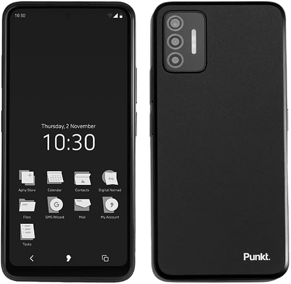 Punkt. MC02 Smartphone - Unlocked Cell Phone with Built-in VPN for Digital Security & Data Privacy Software, 4K Video & 64 MP Camera, 5G & 4G LTE, 128GB, WiFi, Bluetooth - Black