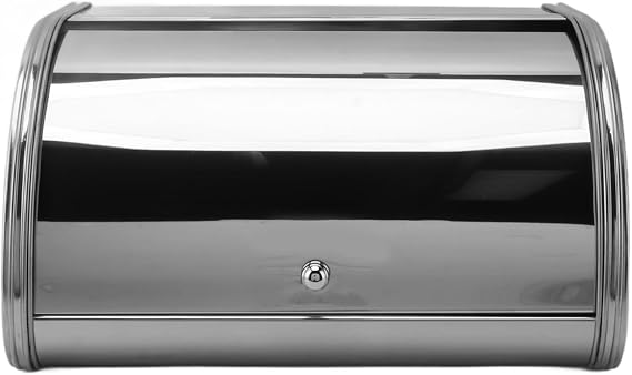 Bread Container Bread Box for Kitchen Countertop Large Bread Box American Style Small Flat Side Metal Bread Storage Bin for Bread Cake Doughnut Biscuit Food Tableware(Mirror Surface)