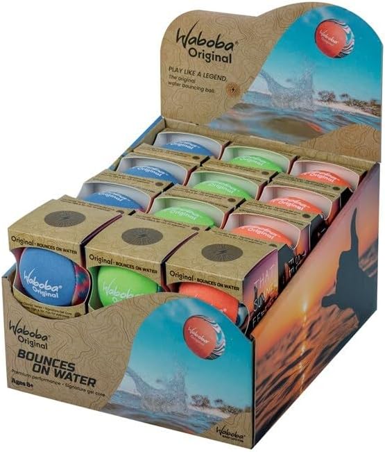 Waboba Bale Original – Diameter 55 mm – Noyau in elastomer gel and couche Caoutchouc-Dessus Lycra – Boite Couleur