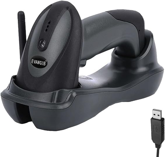Handheld Wireless QR Barcode Scanner COMS 1D 2D Bar Code Reader with USB and RS232 Interface for Serial Connection (USB)