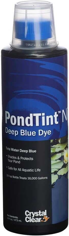 CrystalClear PondTint Nite Blue Pond Dye for Outdoor Water Garden Ponds