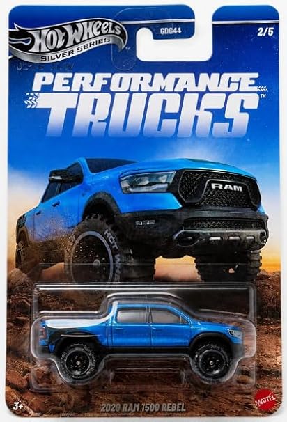 Hot Wheels Gümüş Serisi Performans Kamyonları 2020 Ram 1500 Rebel [Mavi] 2/5-1:64 Ölçekli Diecast Oyuncak Araç