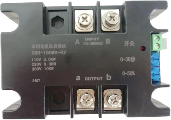 Single-Phase Motor Soft Starter 220V 1KW 1.5KW 2KW 4KW 6KW 8KW Motor Soft Starter Slow Start for Water Pump Motor(SSR-200WA-R2(8KW))