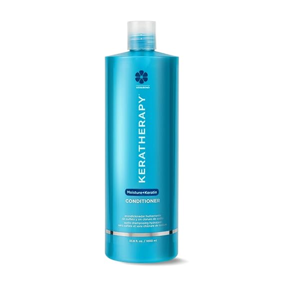 Keratherapy Keratin Infused Moisture Conditioner, 33.8 fl. oz., 1000 ml - Hydrating & Moisturizing Conditioner for Dry Hair with Collagen, Jojoba Oil, Kerabond Technology