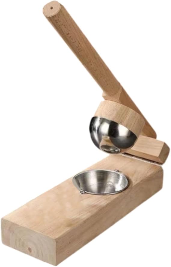 Mochi Skin Maker, Qingming Skin Maker,Ergonomic Handle, Kitchen Tool,Dough Presser Qingtuan Rice for Picnic Home, Rubber Wood 8CM