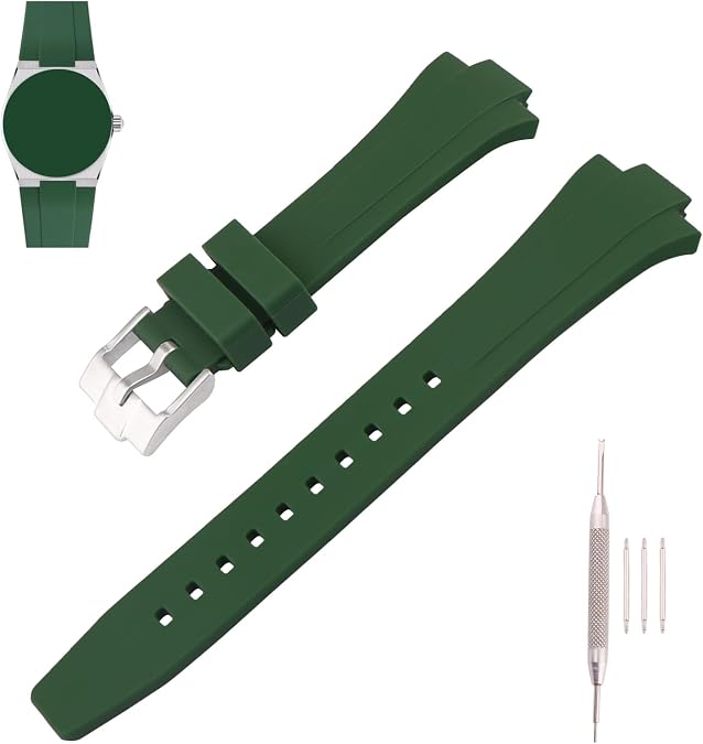 40 mm Rubber Watch Bands Compatible Fit for Tissot PRX Powermatic 80 40mm 12mm Replacement Silicone Strap Wirstband for Men and Women Waterproof Bracelet Watch accessories