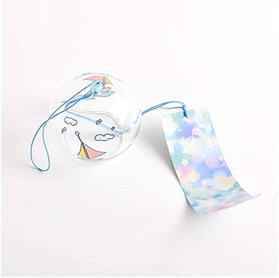 Wind Bell Wind Chimes Japanese Sakura Style Glass Cherry Blossom Hanging Bells Doorbell Cute Girl Home Pendant Decoration Wind Bell Sweet