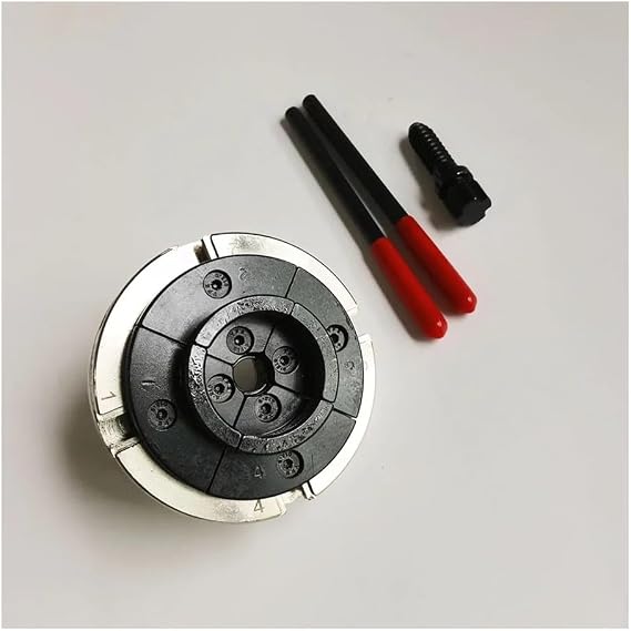 4 Inch Type-C 100mm 4-jaw Self Centering Wood Turning Lathe Chuck Mini Lathe Woodworking Chucks Machine Tool Accessories(Thead 1inch 8TPI)