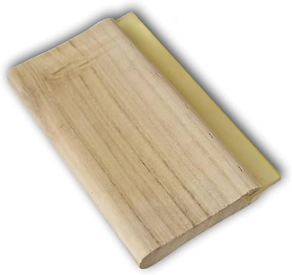 INTBUYING Screen Printing Squeegee Ink Squeegee Wooden Water Scraper 65 Durometer 6.3inches Long 4 inches Wide with Rubber Blade and Wooden Handle