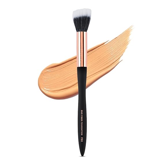 Profusion Cosmetics Artistry Series Duo Fiber Foundation Brush - Flawless Application and Blending, Lightweight & Comfortable Grip, Stippling & Buffing Face Brush for Liquid, Cream & Powder Makeup