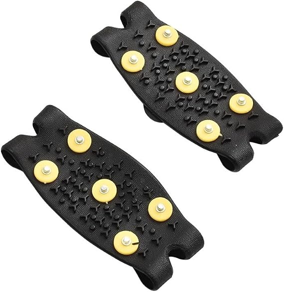 Stainless Steel Micro Spike Crampons Ice Snow Grips 1 Pair Snow Walk Traction Cleats Ice Cleats Traction Anti-Slip Shoes Ice Gripper for Walking,Jogging, Climbing and Hiking