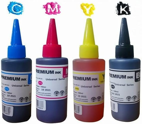 Premium® Epson L310,L355,L365,L382,L386,L455 Uyumlu 4 Renk Kaliteli Mürekkep Seti 4 x 100 ml