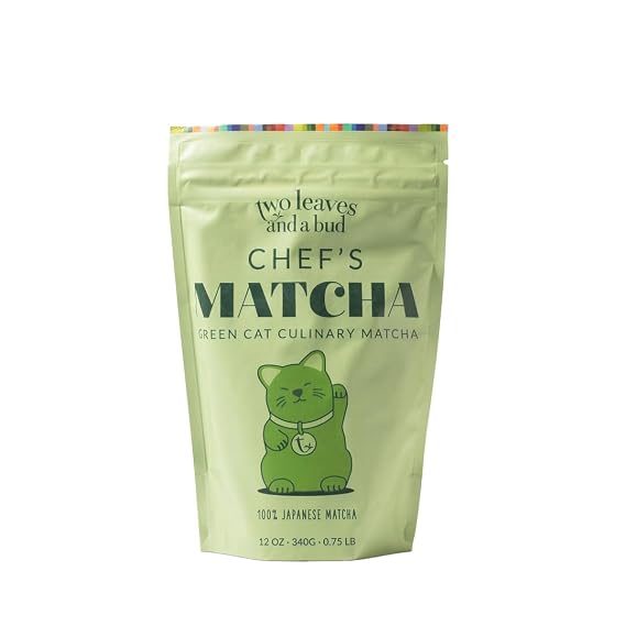 Two Leaves and a Bud Chef's Matcha Green Tea, 340g (12 oz) | 100% Japanese Culinary Matcha Powder, 1 Resealable Bag