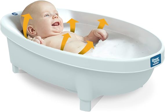Aquascale Forever Warm by Baby Patent, White - Baby Bath - Similar Concept to a hotwater Bottle, Fill The Compartment and This Will Keep The Bath Water Warmer for Longer. Innovative Design.