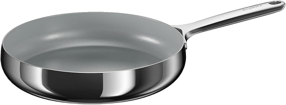 Berghoff Home Stainless Steel Frying Pan 28 cm - Non-Stick Pan without PFAS - Suitable for Induction Cookers - Small Pan for All Hobs - Non-Stick Frying Pan