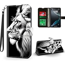 for Google Pixel 10 Pro XL Case Wallet with Card Holder, Black - White Lion Head Portrait Magnetic Snap and RFID Blocking Leather Flip Cover/Kickstand for Google Pixel 10 Pro XL Case