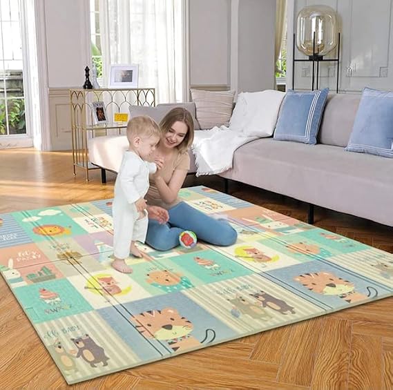MooieBaby's Forest City Katlanabilir Oyun Matı Oyun Halısı 150 x 180 x 1 cm