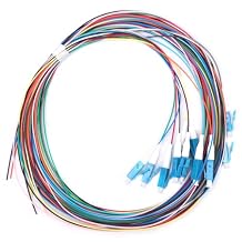 1.5M 12 Strand Fiber Optic Pigtail, LC/UPC Single Mode Low Insertion Loss, 1310-1550nm Ceramic Pigtail for Optical Fiber Communication System, Instruments, Network CATV