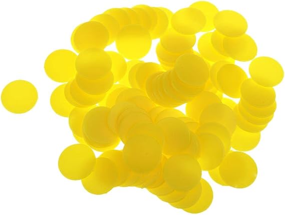 Plastic Game Tokens 1.9cm - Yellow 100pcs/Pack for Board Games and Activities
