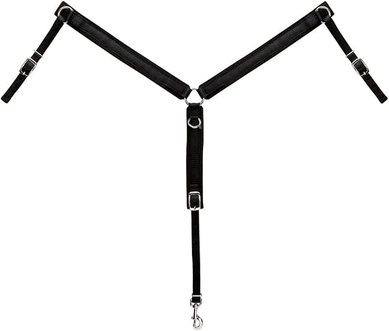 Weaver Leather Pony Felt Lined Ring-in-Center Breast Collar, Black, 1-Inch