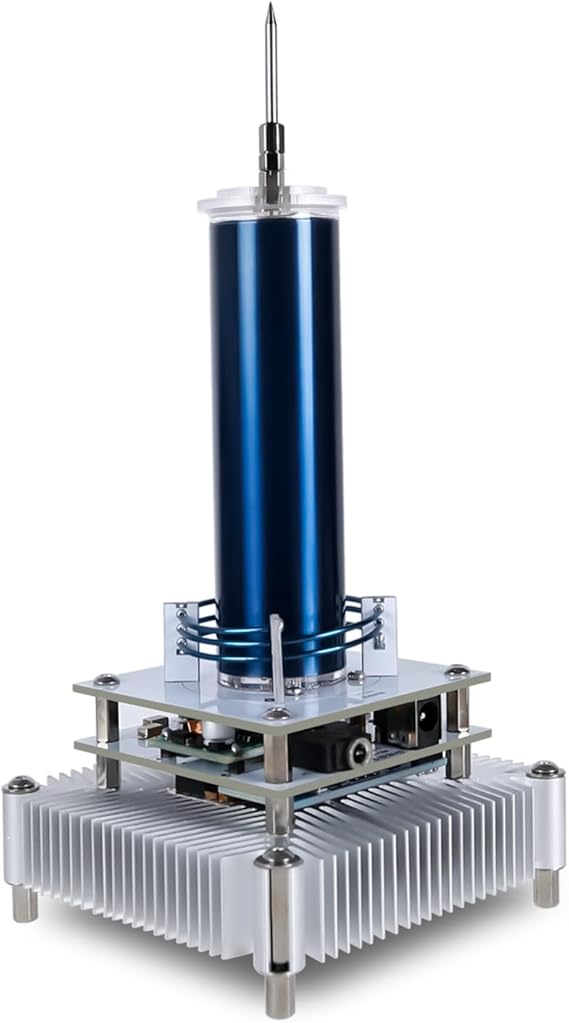 DONGKER Music Tesla Coil Arc Plasma Generator Music Tesla Coil Speaker with Audio Cable DIY Desktop Toy Experiment Model for Gifts and Decorations