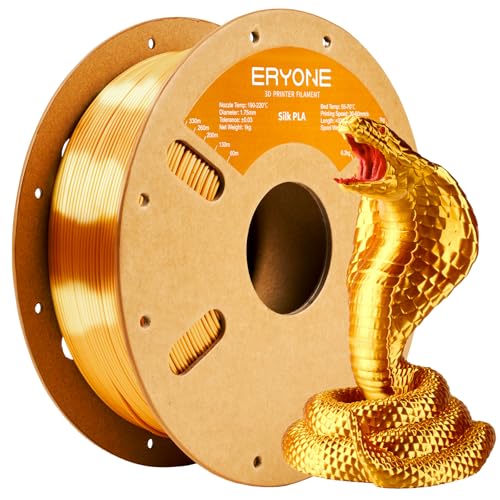 ERYONE Silk PLA Filament for 3D Printer, 1.75mm - 0.03mm, 1kg 2.1LBSSpool, Silk Glod