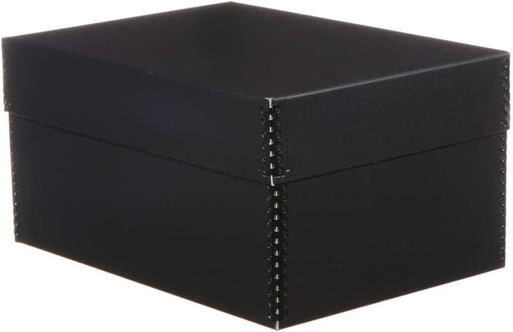 Lineco Photo Storage Box, Holds 1000 3 x 5 or 4x6 or 5x7 Pictures, Removable Lid with 12 4x6 Photograph Envelopes, Color: Black