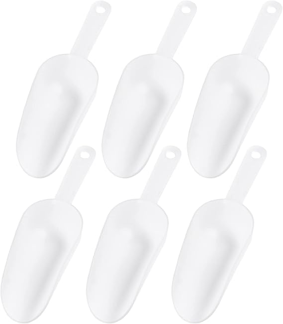 Multi-purpose 6.5'' Mini Plastic Clear Kitchen Scoops, Ice Scoop for Weddings Candy Dessert Buffet Ice Cream Coffee Tea, Pack of 6