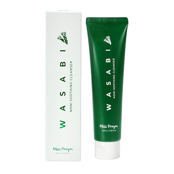 miss dragon Wasabi Noni Soothing Cleanser (3.38 fl.oz.) pH 5.5 Gentle Gel Cleanser for Sensitive & Oily Skin, Vegan Korean Facial Cleanser