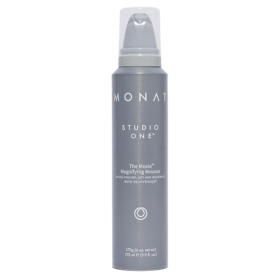 MONAT Studio OneTM The MoxieTM Magnifying Mousse -Lightweight Hair Mousse, Long-Lasting Anti Frizz, Helps Create Voluminous Style w/Touchable Hold. Soft Texture w/out The Crunch - Net Wt. 170.1 g / 6