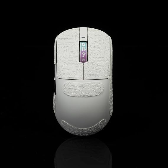 Mouse Grip Tape Sticker Compatible with Vxe Dragonfly R1 Pro Max Wireless Gaming Mouse, Non-Slip, Sweat-Absorbing, White
